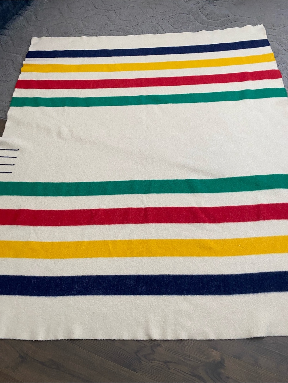 Hudson’s Bay Company Wool 4 Point Blanket Iconic Multi Striped Pattern Vintage